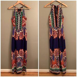 Colorful Renee C. Scarf Print Maxi Dress